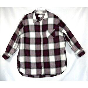 Ava & Viv Red Plaid Flannel Shirt Long Sleeve Women’s Size 3X